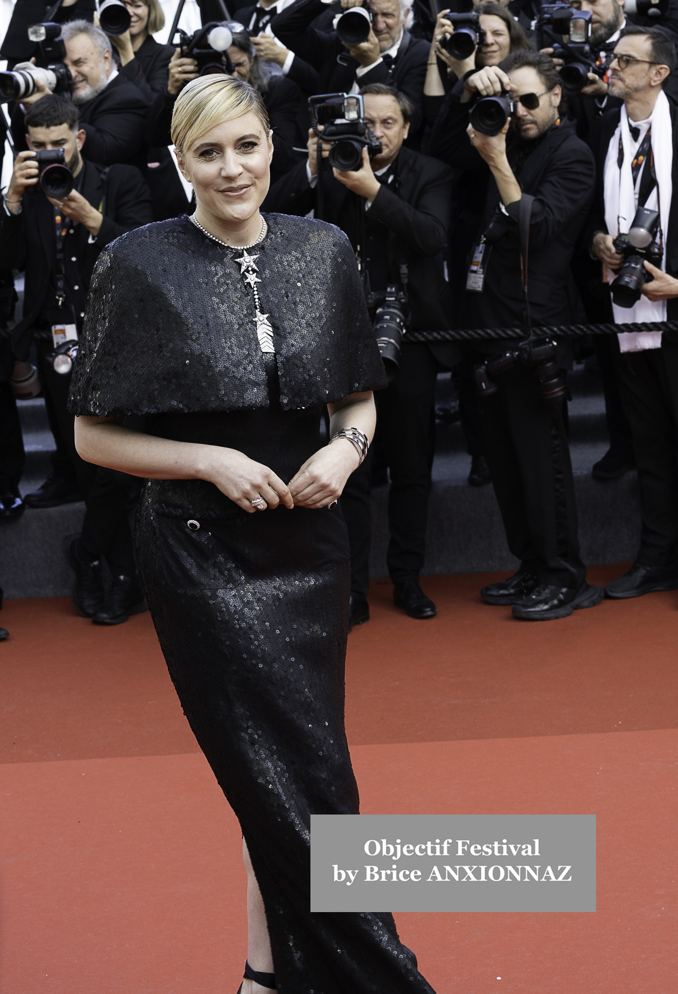  Greta Gerwig - Show attends the 77th-Cannes-International-Film-Festival, France on May 16th, 2024 - Photos by Brice ANXIONNAZ (Objectif Festival)
